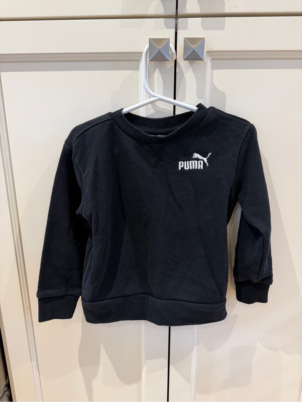 Puma Black Kids Crewneck Sweatshirt with White Logo